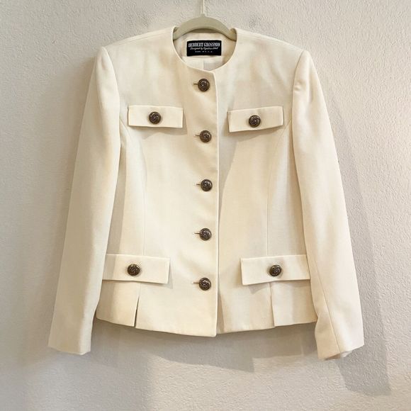 Herbert Grossman Vintage Union Made Jacket Cream ILGWU Made In USA Retro 80s - Picture 5 of 11